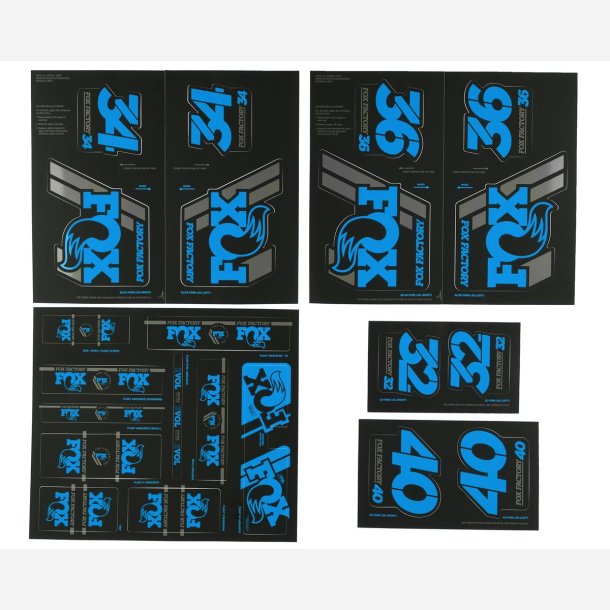FOX Decal 19 Heritage, Fork &amp; Shock Kit, Blue