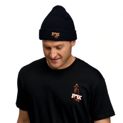 FOX Beanie Loose knit fisherman; black