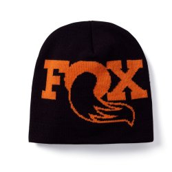 FOX Beanie, logo orange, one size, black