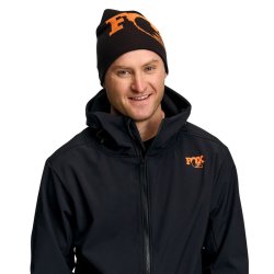 FOX Beanie, logo orange, one size, black